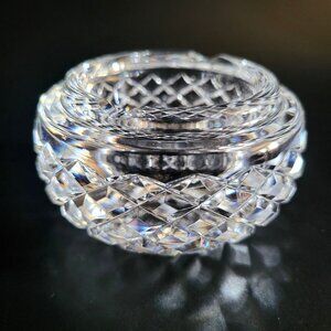 Waterford Alana Crystal Round Small Ashtray Bowl Quilted Pattern Elegant Design